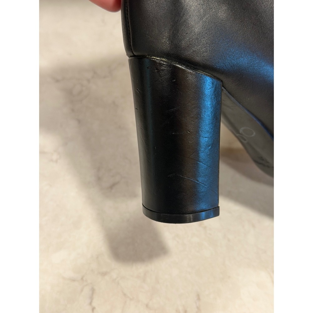 Marc Fisher Lorella Black Leather Pointed Toe Ankle Boots 7.5M Capsule Tailored - Picture 7 of 8
